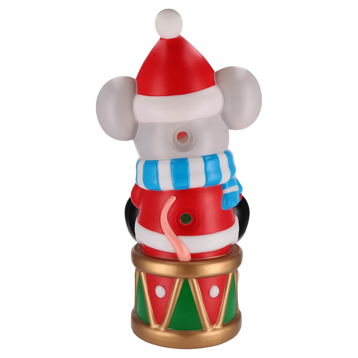 Lighted Blow Mold Drum Mouse Indoor/Outdoor Christmas Decoration, Multicolor, 32", by 
