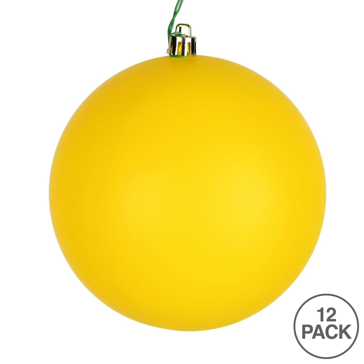 Vickerman 3" Yellow Matte Ball Ornament, 12 per Bag