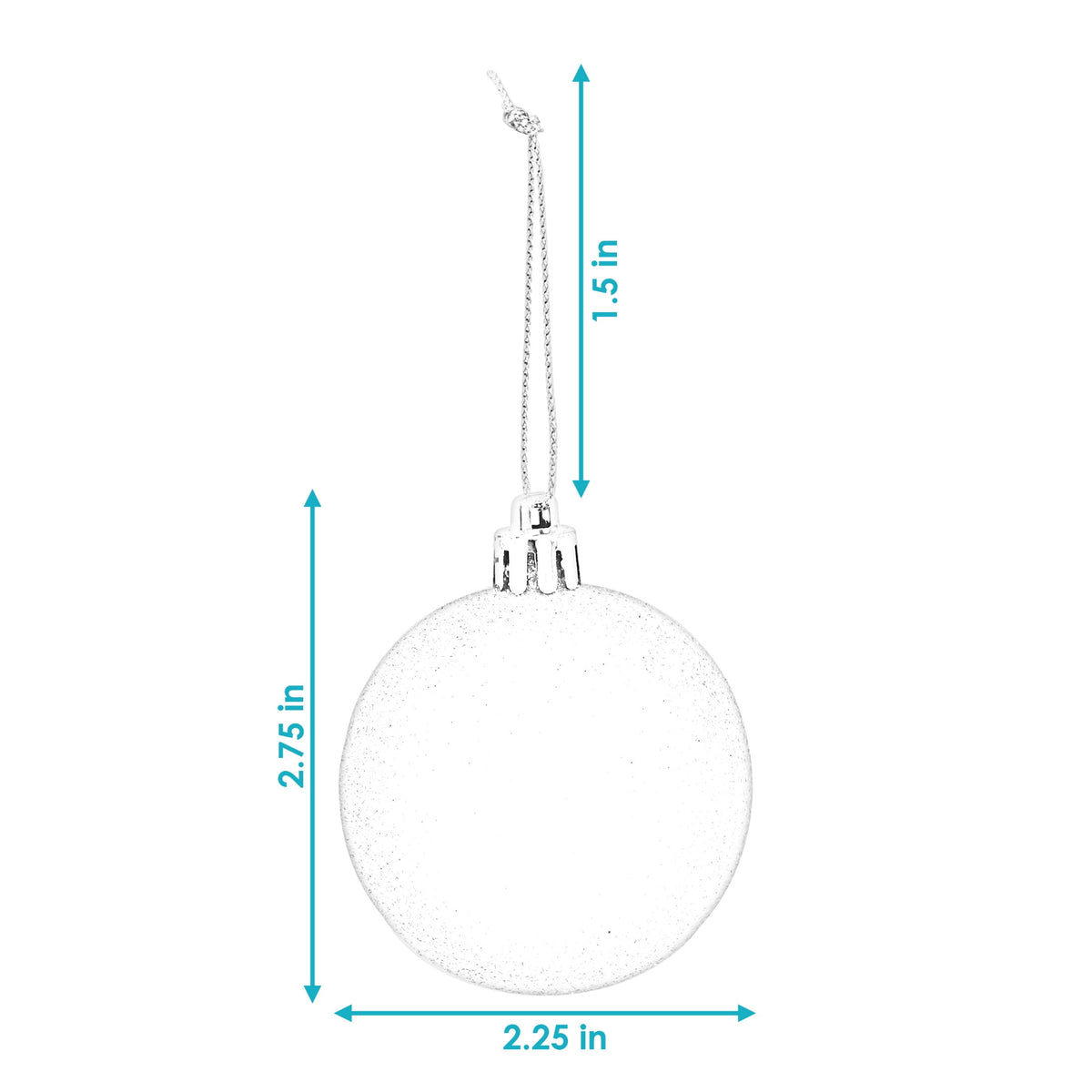 Sunnydaze Modern Holiday Black/Silver Plastic Christmas Ornament Balls, 50 Count
