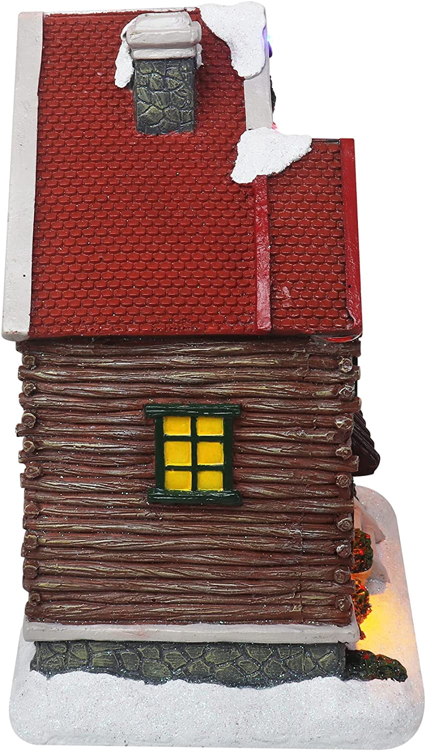 Christmas Village Log Cabin Tabletop Display Pre-lit LED Musical Snow Village Perfect Addition to Your Christmas Indoor Decorations & Holiday Collections