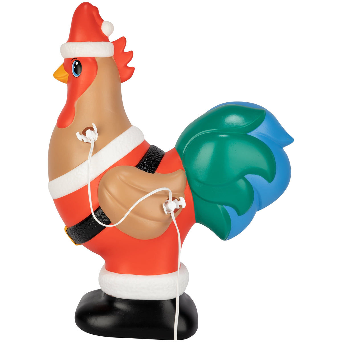 Lighted Blow Mold Rooster Indoor/Outdoor Christmas Decoration, Multicolor, 22.5", by 