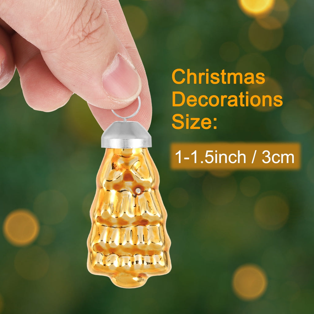 Uxcell 1-1.5 inch Glass Christmas Ornaments Christmas Tree Decorations for Parties 25 Pcs Brown Blue