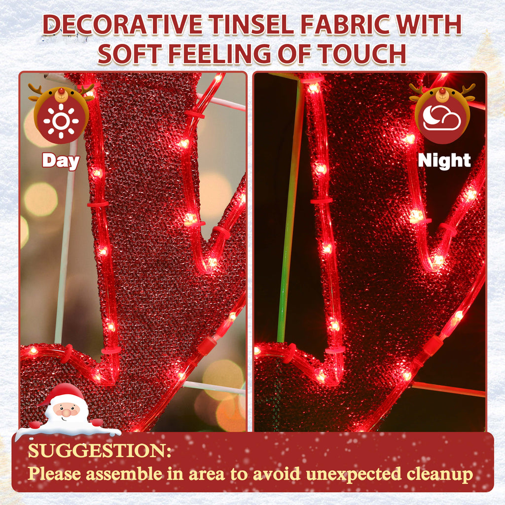 VEIKOUS 6ft Merry Christmas Sign, Lighted Xmas Decorations Indoor & Outdoor W/5-Meter Power Cord for Holiday Backyard Party