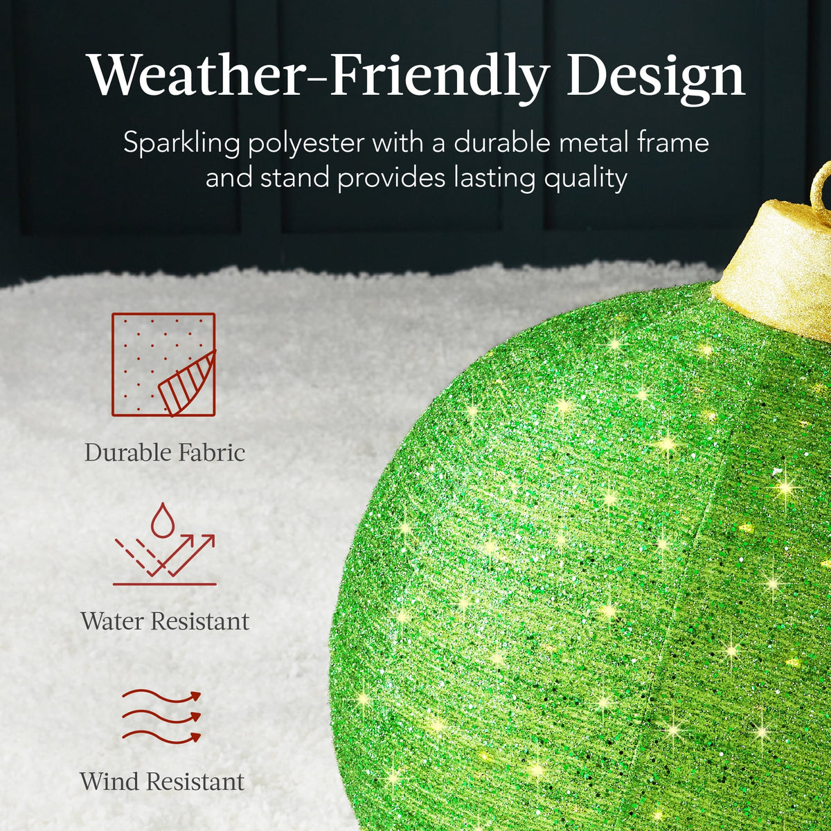  2pc Lighted Pop-Up Christmas Ornaments Outdoor Holiday Decoration w/ 180 LED Lights - Red/Green