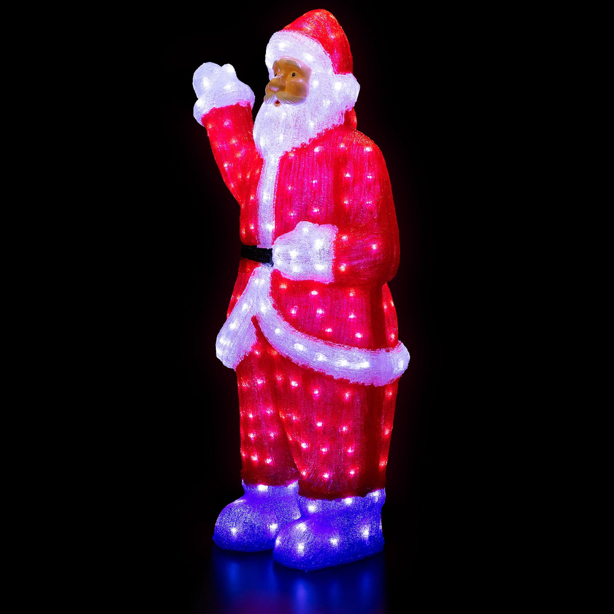 Northlight LED Lighted Waving Santa Claus Acrylic Commercial Grade Outdoor Christmas Decoration - 3'