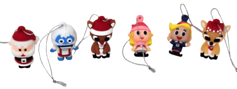 Rudolph the Red Nosed Reindeer Set of 6 Mini Christmas Tree Ornaments