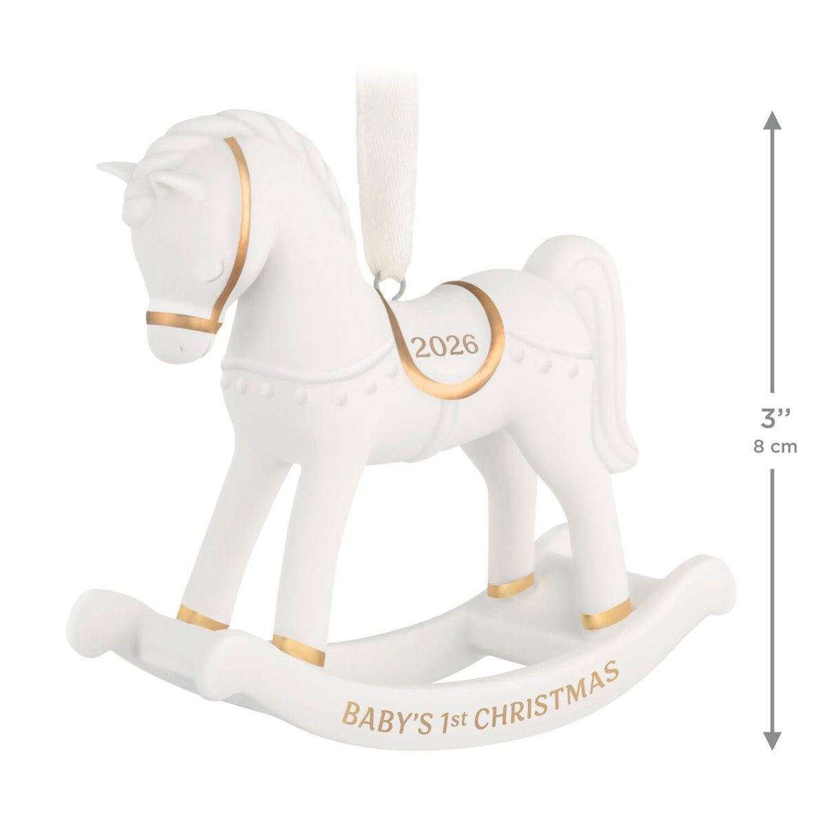  Keepsake 2026 Baby's First Christmas Rocking Horse Porcelain Ornament