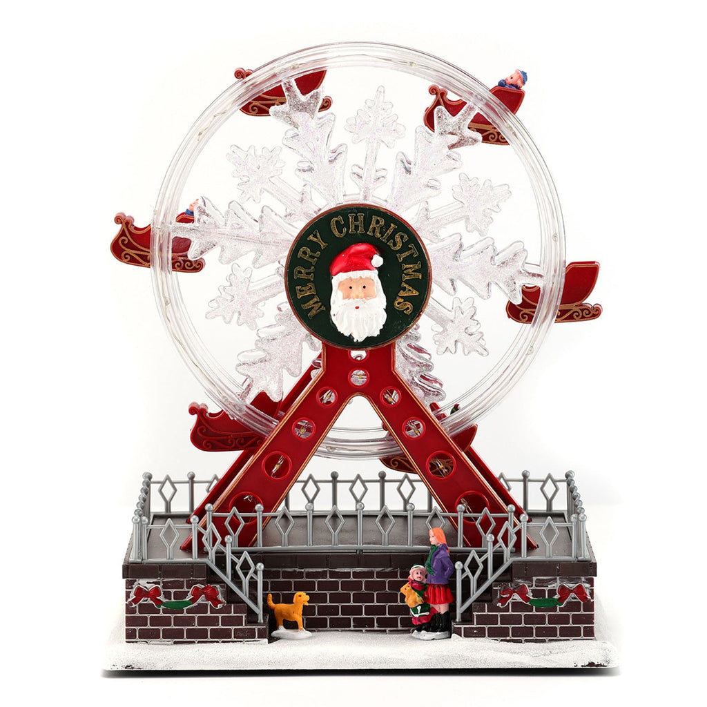 Fair Grand Ferris Wheel Musical Christmas Decoration, with LED Lights, Christmas Gifts Glowing Music Ferris Wheel, 15 Inch