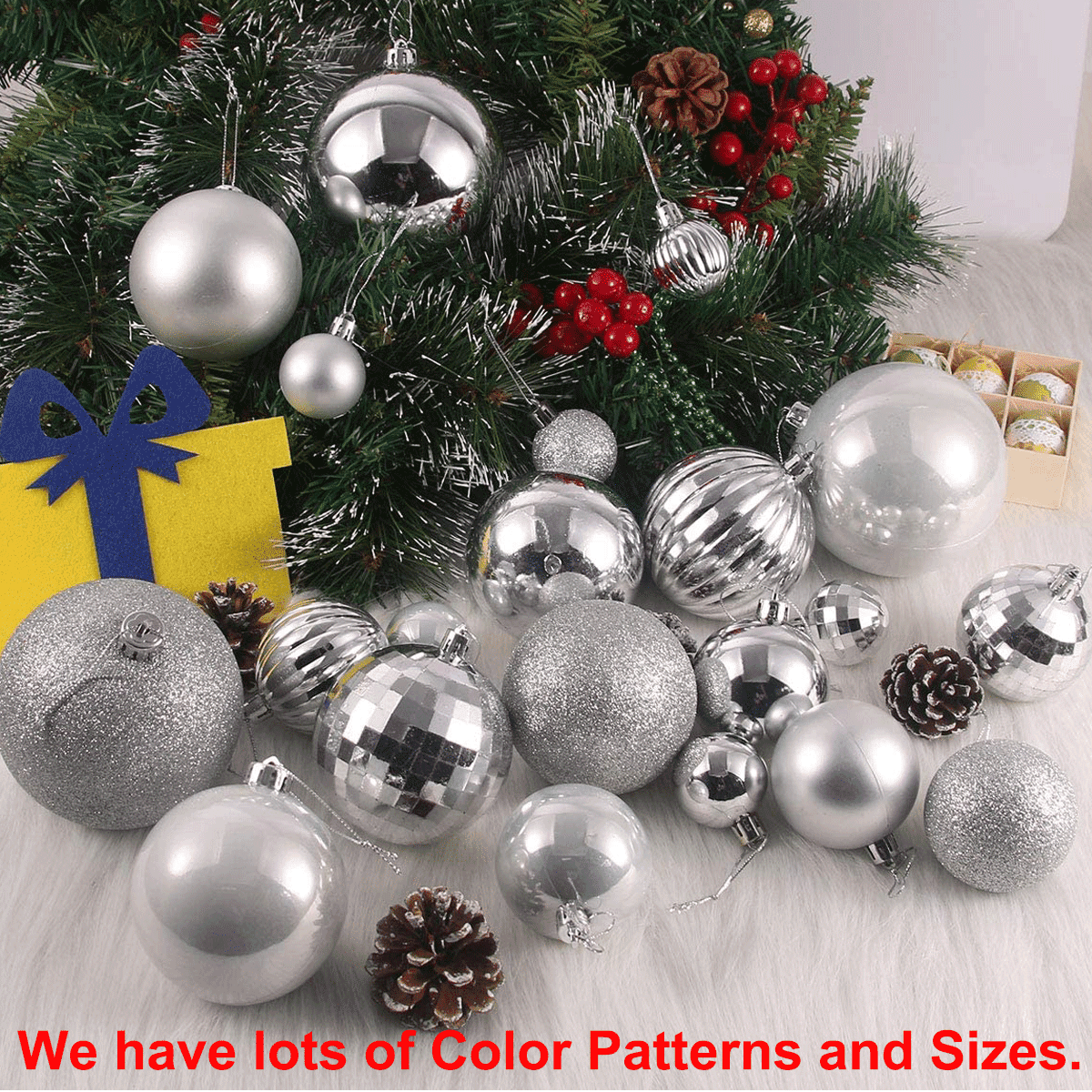 200Pcs Christmas Balls Ornaments for Christmas Tree Shatterproof Xmas Decors Hanging Ball Decorations