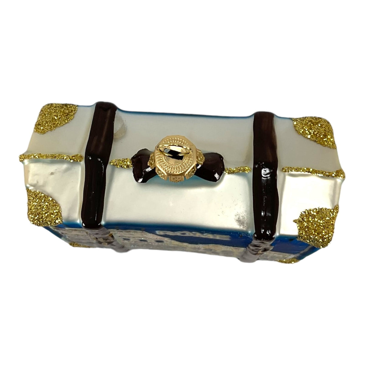 Rome and Pisa Italy Travel Suitcase Polish Blown Glass Christmas Ornament Decoration