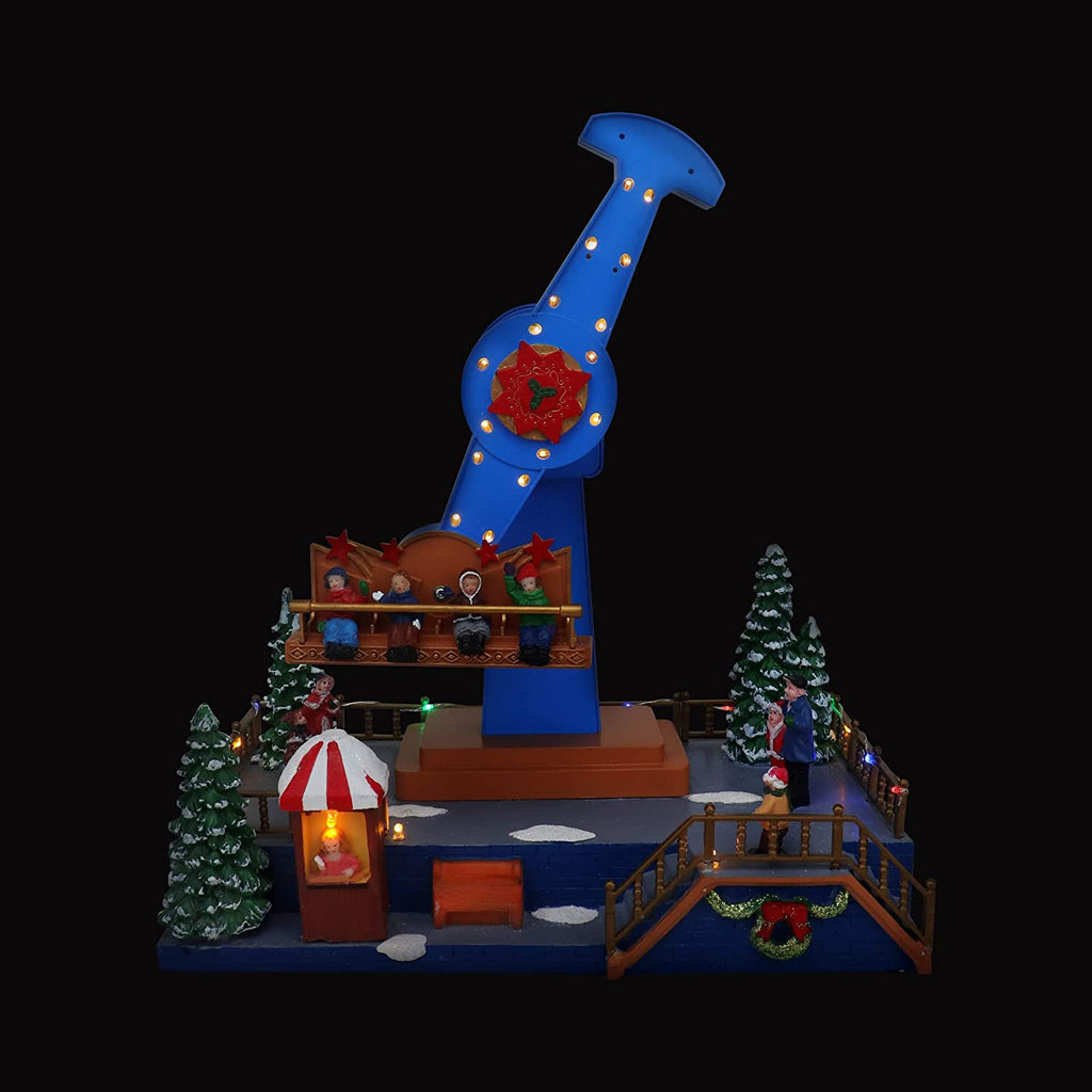 Carnival Pendulum Ride Display Animated Musical Christmas Village Perfect Addition to Your Christmas Indoor Decorations & Holiday Collections