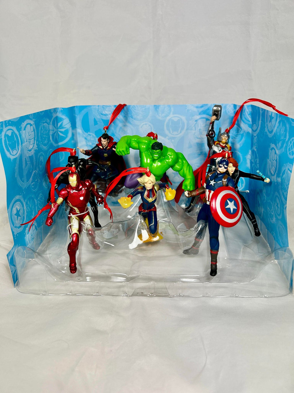  Avengers Christmas Ornament 8pc Custom Set - Marvel Holiday