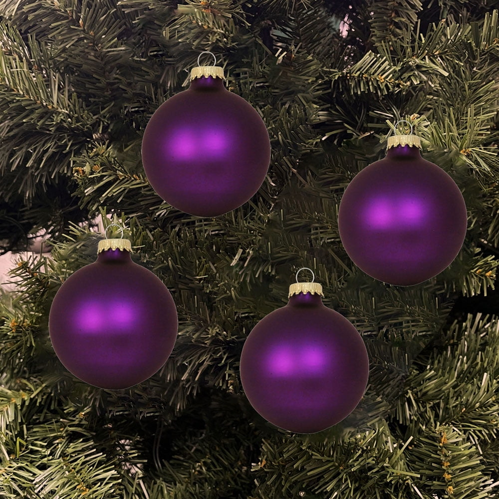 Christmas By Krebs Made in The USA Designer Seamless Glass Christmas Ball Ornaments, 2 5/8" (67mm), 8 Pieces