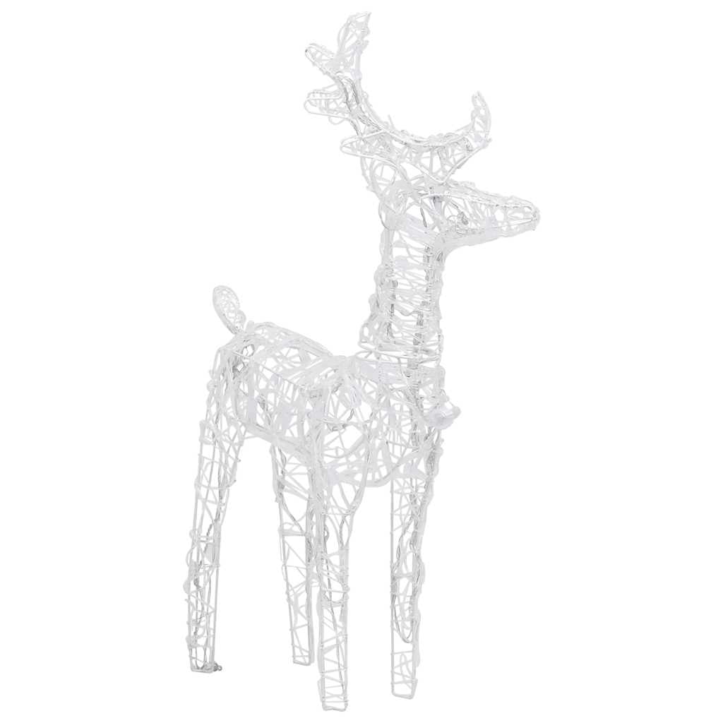 vidaXL Christmas Decoration Lighted Reindeer and Sleigh with LEDs Acrylic