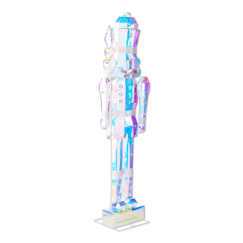 Light-Up Prismatic Nutcracker Indoor/Outdoor Christmas Decoration, Iridescent, 6ft