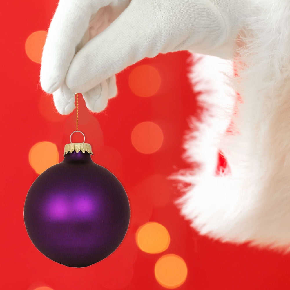 Christmas By Krebs Made in The USA Designer Seamless Glass Christmas Ball Ornaments, 2 5/8" (67mm), 8 Pieces