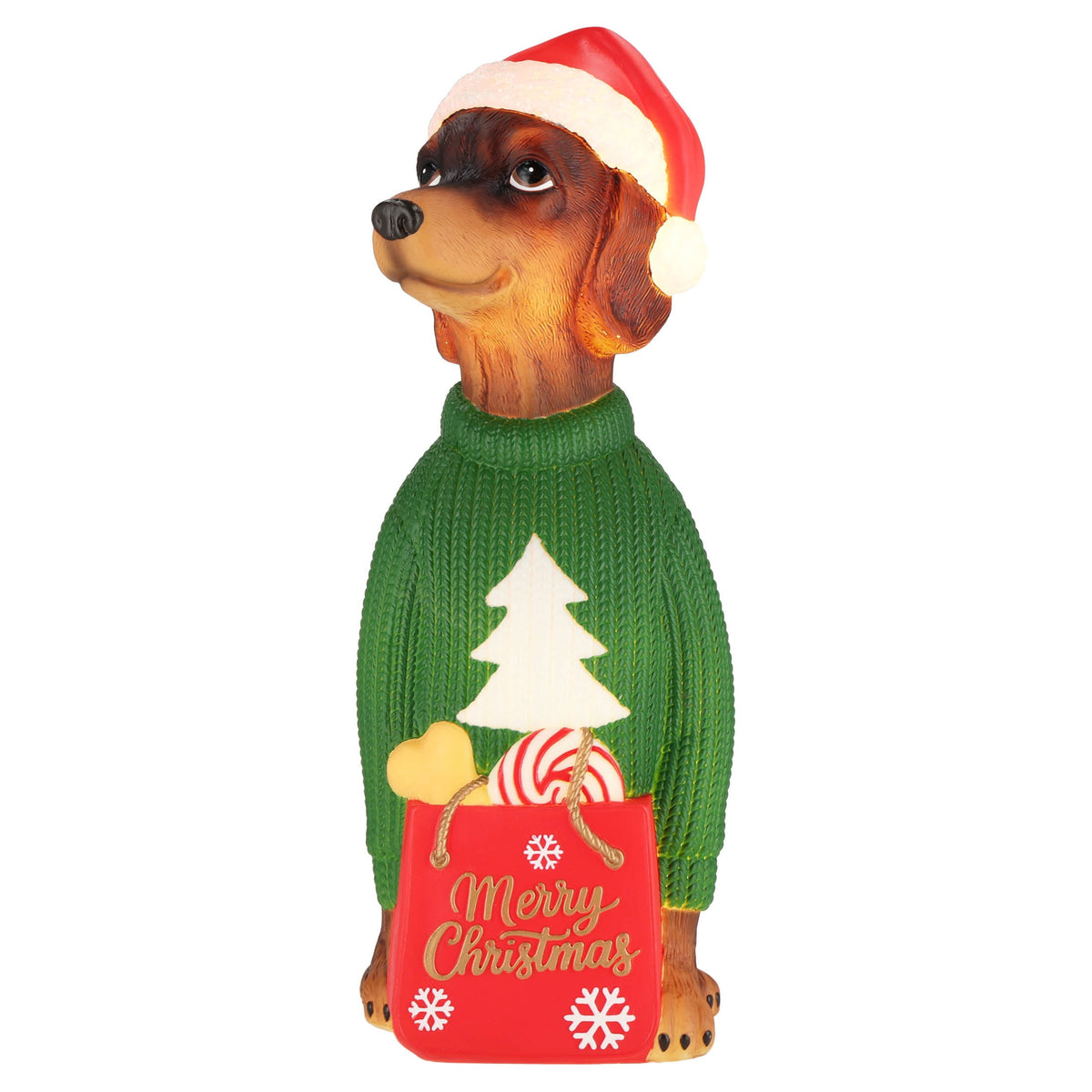 Lighted Blow Mold Dachshund Indoor/Outdoor Christmas Decoration, Multicolor, 24", by 