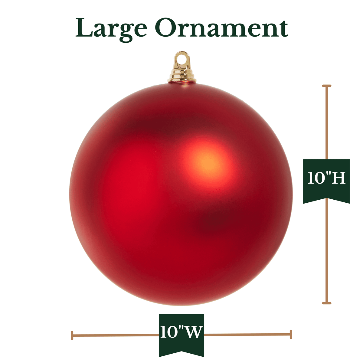 RAZ Imports 10" Matte Red Large Ball Shatterproof Christmas Ornament