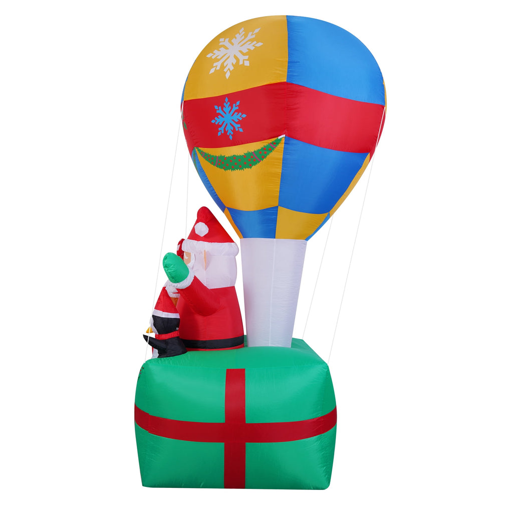Yexmas 9FT Inflatable Christmas Santa Claus in Hot Air Balloon,Outdoor Holiday Decoration with LED Lights for Yard Lawn Garden