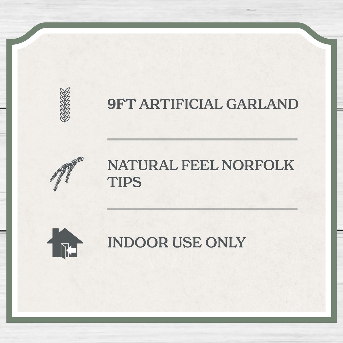  Norfolk Unlit Artificial Christmas Garland, Green, 9'