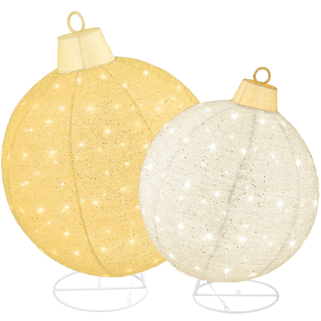 Merriva™ 2pc Lighted Pop-Up Christmas Ornaments Outdoor Holiday Decoration w/ 180 LED Lights - Red/Green