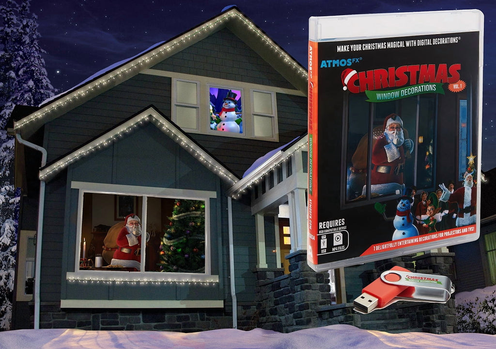 Christmas Digital Decoration on USB Includes 7 AtmosFX Video Effects for Christmas