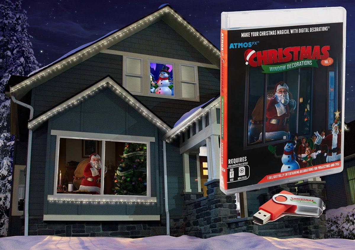 Christmas Digital Decoration on USB Includes 7 AtmosFX Video Effects for Christmas