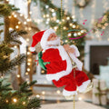 Merriva™ Christmas Electric Climbing Santa with Music & LED Light, Electric Climbing Ladder Santa Claus Doll for Xmas Tree Decorations Hanging Christmas Ornaments Tree Decor Holiday Party Gift