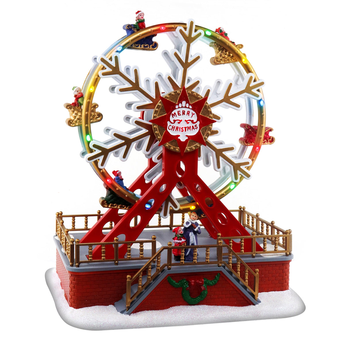 Christmas Ferris Wheel Animated Pre-lit Musical Christmas Village Perfect addition to your Carnival Christmas Decorations & Snow Village Displays 11 in