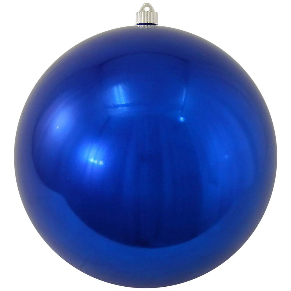 Christmas By Krebs Ornament, Large Commercial Grade Indoor and Outdoor Shatterproof Plastic, UV and Water Resistant Ball Ornament Decorations (Shiny Azure Blue, 10 inch (250mm))