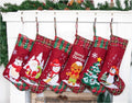 Christmas Stockings GEX 21" 2025 Embroidered Linen Applique Burlap Fireplace Hanging Christmas Ornament for Family Decorations Holiday Xmas Gift New 6 Pack