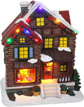Christmas Village Log Cabin Tabletop Display Pre-lit LED Musical Snow Village Perfect Addition to Your Christmas Indoor Decorations & Holiday Collections