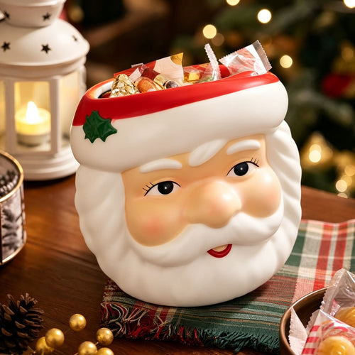 Clearance! 8" Christmas Blow Molds Santa Candy Bowl, Christmas Decorations Indoor Outdoor, Santa Claus Figurines