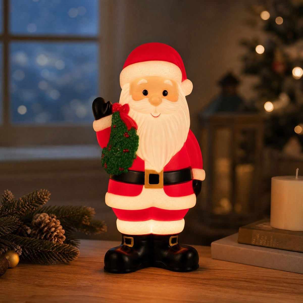 Merriva™ ! 8" Christmas Blow Molds Santa Candy Bowl, Christmas Decorations Indoor Outdoor
