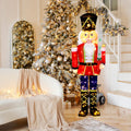 Costway 1 PCS 5 FT Lighted Nutcracker Soldier Outdoor Christmas Decoration with Glitter Sword