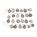 Creative Co-Op Embossed Beige and Cream Ball 72 inch Mercury Glass Christmas Ornament Garland