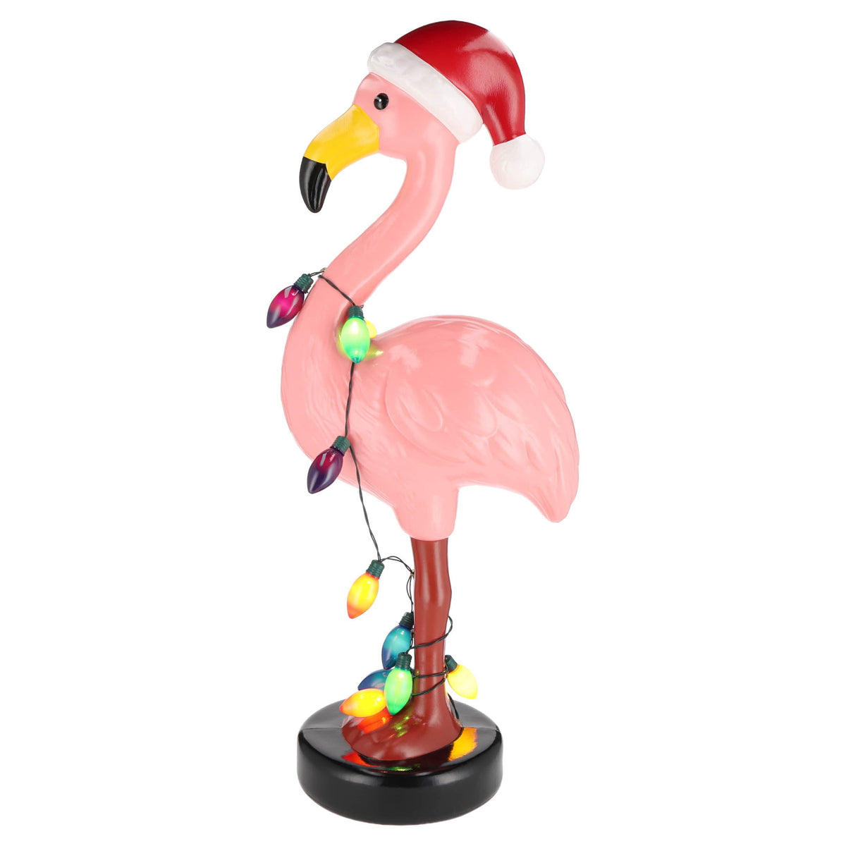 Lighted Blow Mold Flamingo Indoor/Outdoor Christmas Decoration, Multicolor, 32", by 