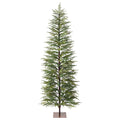  6' Green Cypress Artificial Christmas Tree, Pencil Xmas Tree with Foldable Metal Stand, Easy Assembly Indoor Large Room Holiday Decor