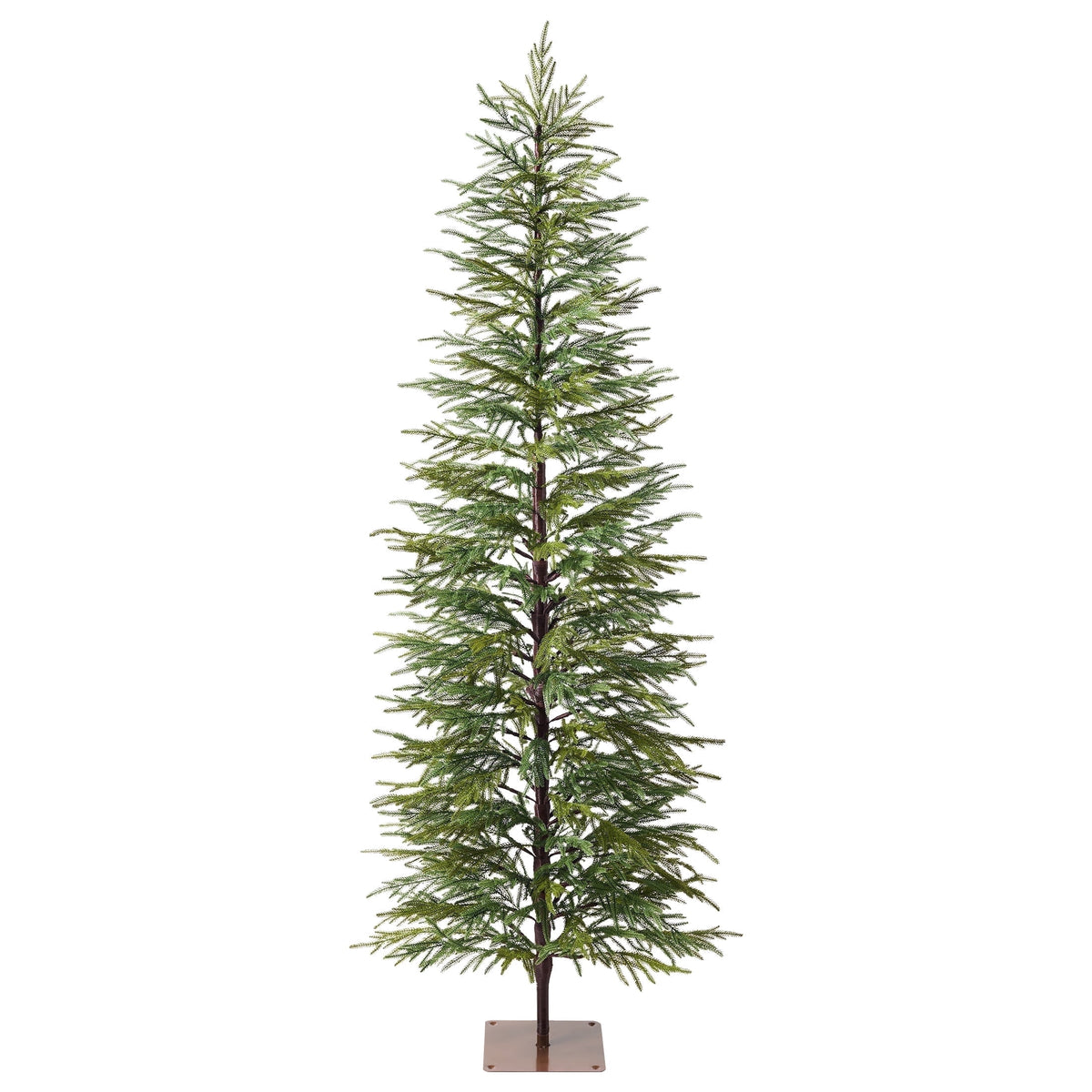  6' Green Cypress Artificial Christmas Tree, Pencil Xmas Tree with Foldable Metal Stand, Easy Assembly Indoor Large Room Holiday Decor