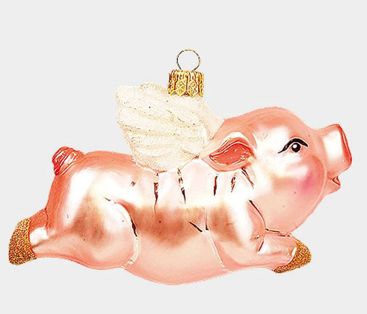 Flying Pig Polish Blown Glass Christmas Ornament Decoration Made in Poland