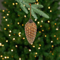 Northlight Glittered Pine Cone Glass Christmas Ornaments - 5" - Brown - Set of 4