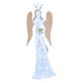 Gymax 3D Lighted Angel Christmas Decoration w/Pigeon Golden Wings 150 LED Lights White & Gold
