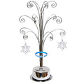 HOHIYA Ornament Display Tree Stand Rotating For Swarovski 2023 Ornament Christmas Annual Gift 16.75 Inch Silver