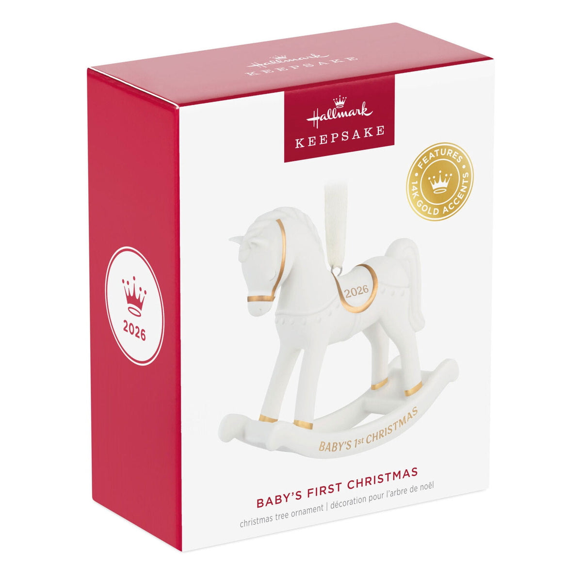  Keepsake 2026 Baby's First Christmas Rocking Horse Porcelain Ornament