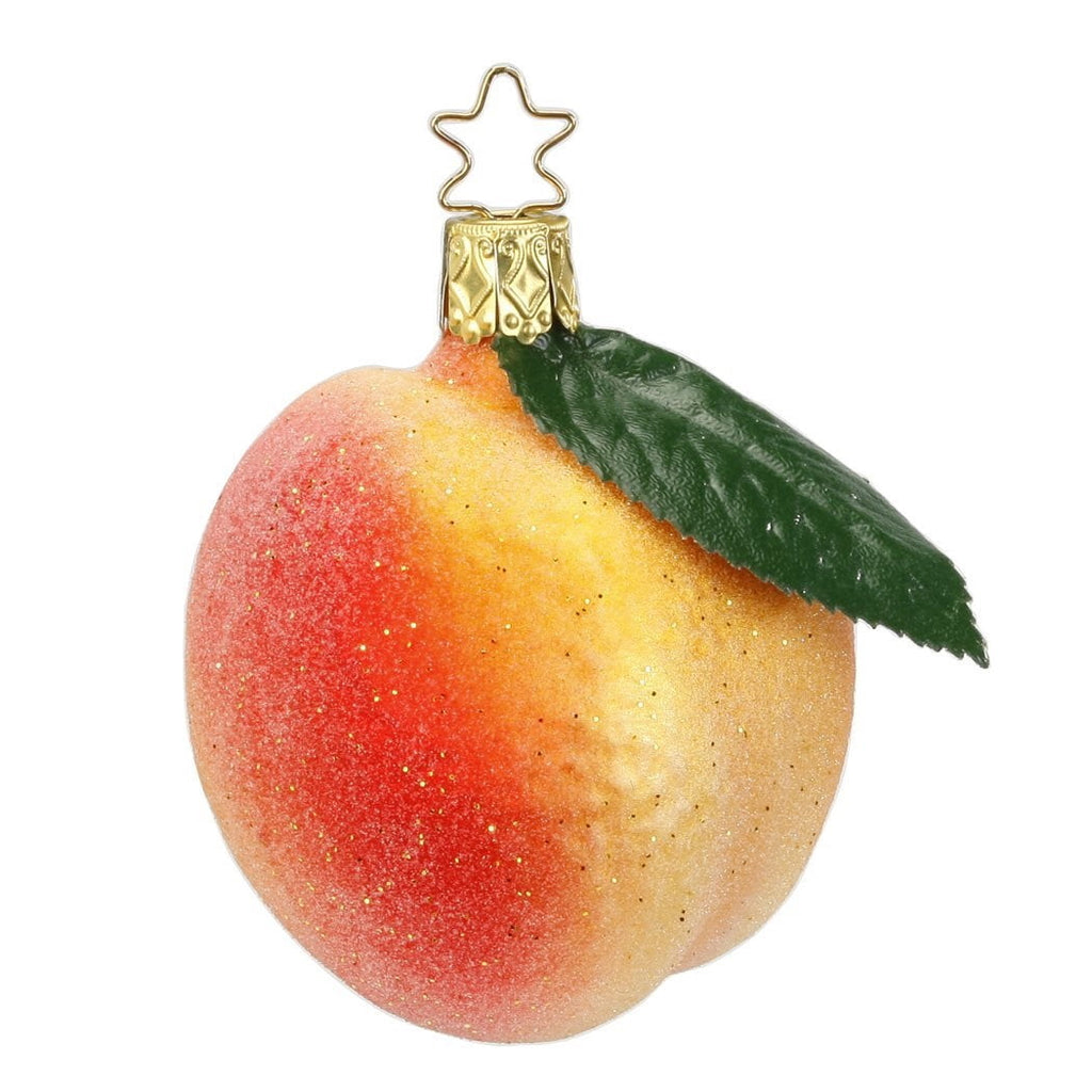 Inge Glas Peach Fruit Food German Glass Christmas Ornament Decoration FREE BOX