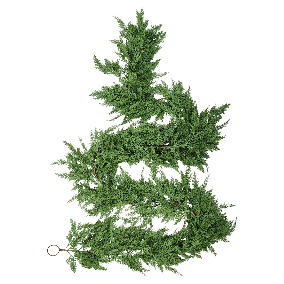  Natural Feel Cedar Unlit Artificial Christmas Garland, Green, 9'