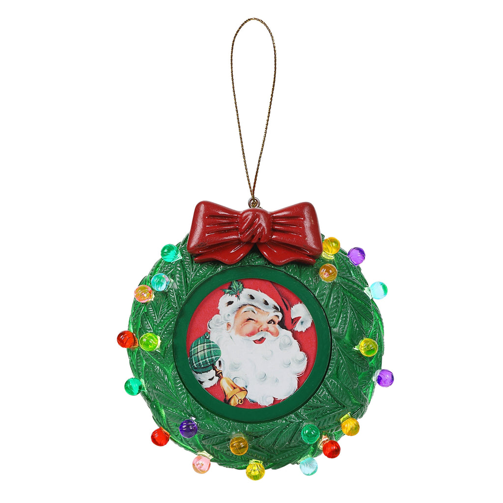  3 in. Green Wreath Picture Frame Recordable Ornament