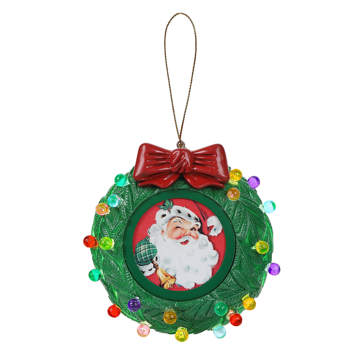  3 in. Green Wreath Picture Frame Recordable Ornament