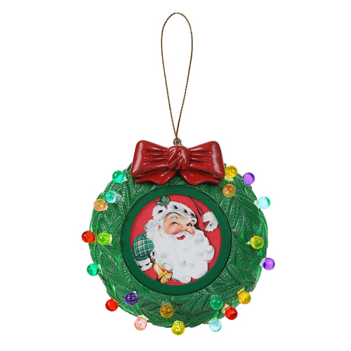  3 in. Green Wreath Picture Frame Recordable Ornament