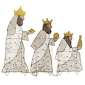 National Tree Company Pre-Lit Christmas Decoration, Brown, Gold, Three Wise Men, Mesh Fabric, 105 Warm White Twinkling LED Lights, 27 Inch, 34 Inch, 42 Inch